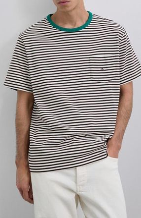 Scalpers Stripedpocket Tee in Darkbrown at Nordstrom, Size Xx-Large Eu
