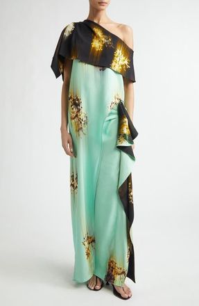 Proenza Schouler Haya Asymmetric One-Shoulder Cady Top in Glass Multi at Nordstrom, Size 10