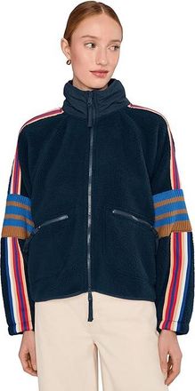 Free People Movement Mountain High Sporty Logo Womens Jacket Midnight Navy Combo : LG (Womens 12-14), Polyester
