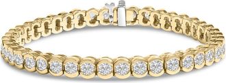 House of Brilliance 14K Yellow Gold 8.00 Cttw Half Bezel Set Diamond Tennis Bracelet (H-I Color, SI2-I1 Clarity) - 7 Inches