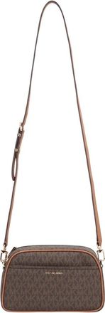 Michael Kors Coated Printed Canvas Cross Body Bag - Dames - Schoudertassen - Bruin - ONE Size - Leer - Tassen