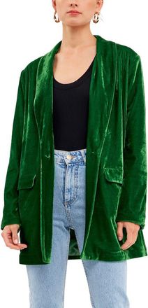 endless rose Velvet Blazer in Light Green at Nordstrom, Size Medium