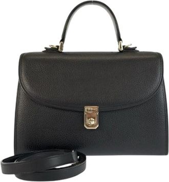 Burberry Pre-owned Handbags, female, Black, Size: ONE SIZE Pre-owned Leather 2way Bag