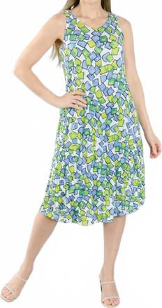 Dressaddict Jamy Dress In Blue/green On White