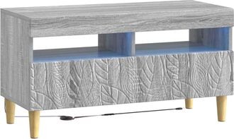 vidaXL Mueble De Tv Led Sonoma Gris Madera De Ingenier&iacute;a Vidaxl