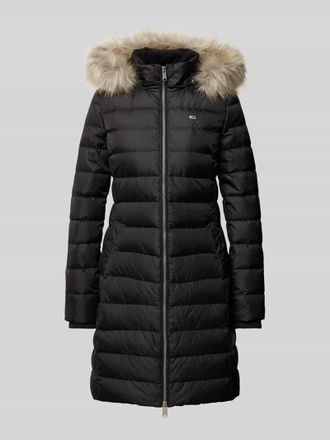 Tommy Jeans Daunenmantel mit Logo-Stitching in Black, Gr&ouml;&szlig;e S