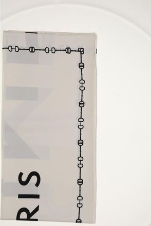 Celine Womens Silk Square Scarf 90x90 White-Black White/black Scarfs
