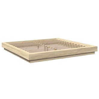 vidaXL Vidaxl - Estructura Cama Con Luces Led Madera Roble Sonoma 180x200 Cm