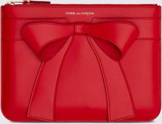 Comme Des Gar&ccedil;ons Large Leather Wallet with Bow Print
