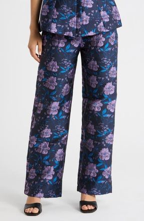 Sugarlips Nicole Jacquard Bern Wide Leg Pants in Navy-Multi at Nordstrom, Size X-Small