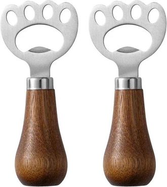 OEM Abrebotellas De Cerveza De 2 Piezas Con Mango De Madera, Acero Inoxidable