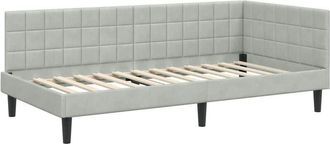 vidaXL Estructura De Cama En Esquina Gris Claro 90 Cm X 190 Cm Vidaxl