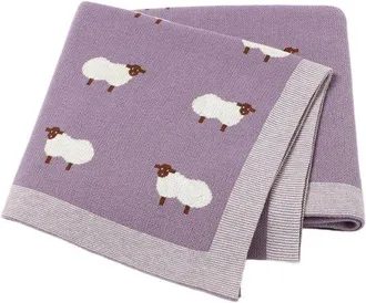 OEM Manta Para Beb&eacute; - Doble Punto - 80 X 100 Cm - Apta Para Reci&eacute;n Nacidos - Morada