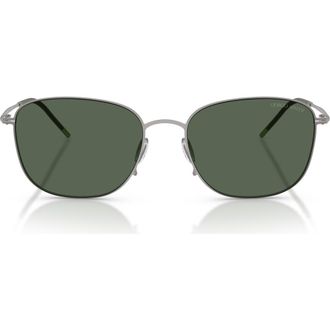 A|X Armani Exchange 54mm Pillow Sunglasses in Gunmetal /Dark Green at Nordstrom
