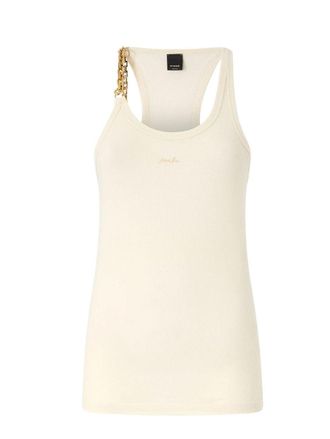 Pinko Charlene Ribbed Knit Chain Tank Top
