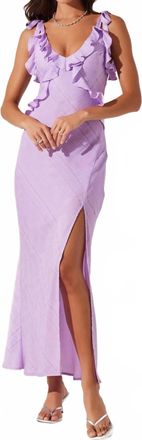 Astr Womens Sorbae Ruffle Maxi Dress In Purple