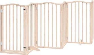 vidaXL Puerta Para Perros Con Puerta Plegable De 6 Paneles, 300 Cm, Madera De &Aacute;lamo Vidaxl