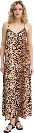 Lola Casademunt Maxi Jurk met Luipaardprint - Dames - Maxi kleedjes - Bruin - XS - Kleedjes