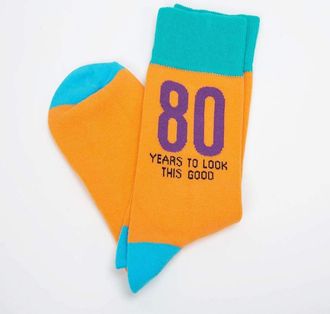 Widdop and Co Widdop Mens Socks | Fun 80th Birthday Gift | 80th Birthday Socks for Men | Size 7-11