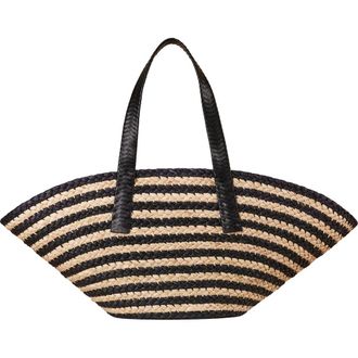 Cesta Collective Large Raffia Taco Tote in Natural & Black Stripe at Nordstrom