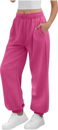 Generic Baggy Joggers for Women Lightweight Drawstring Inside Waist Baggy Sweatpants Trousers with Pockets Casual Comfy Autumn Winter Warmth Buttoms Fashionab