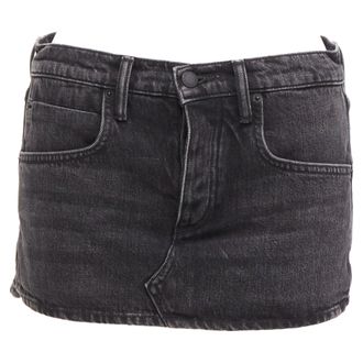 Alexander Wang Black Washed Front Skirt Back Shorts Mini Skorts 24