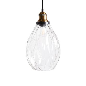 Beliani Beliani - L&aacute;mpara Colgante Colgante Iluminaci&oacute;n Pantalla Cristal Y Metal Transparente Coosa