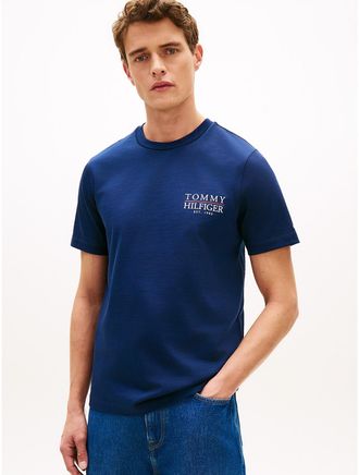 Tommy Hilfiger Mens Back Logo Graphic Slub Cotton T-Shirt - Navy - XXL