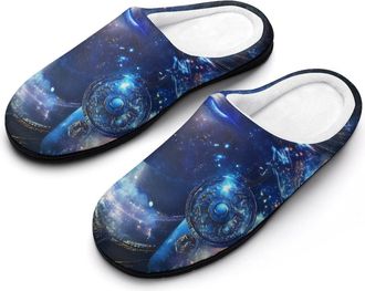 Generic Hathor Intergalactic Being of Light Cotton Slippers for Women Memory Foam Comfy House Shoes with Anti-Skid Rubber Sole