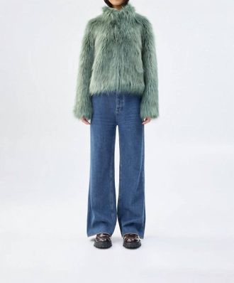 Unreal Fur Womens Fur Delish Jacket In Sage