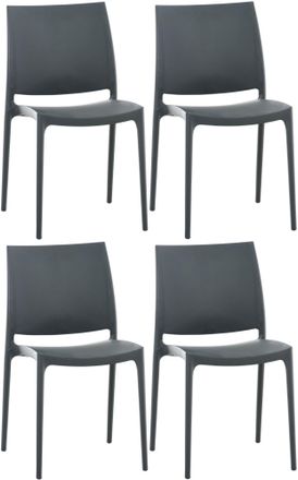 Clp Clp - Set De 4 Sillas Apilables Maya Gris Oscuro