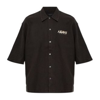 AllSaints Synth Overshirt met Korte Mouwen - Heren - Korte mouwen Overhemden - Zwart - M - Katoen - Overhemden