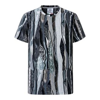 Carlo Colucci Knit Print Story T-shirt - Heren - Tops - Veelkleurig - Maat: 2XL Katoen