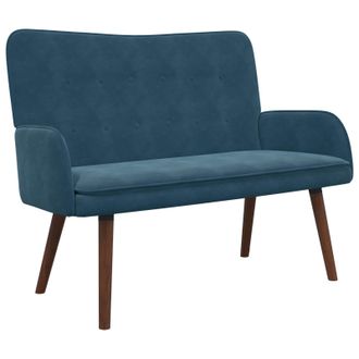vidaXL Sof&aacute; De 2 Plazas Azul 115 X 61 X 87 Cm Terciopelo Vidaxl