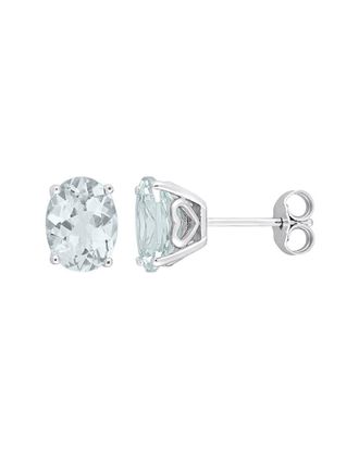 Rina Limor Silver 3.00 Ct. Tw. Aquamarine Oval & Heart Studs