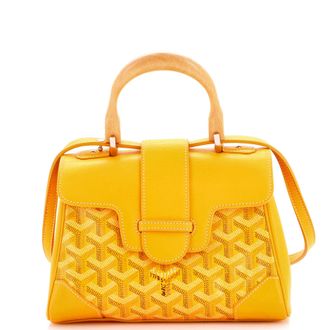 Goyard Saigon Top Handle Bag Coated Canvas with Leather Mini