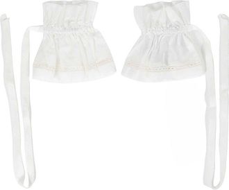 Ann Demeulemeester Suna Raw Edge Ruffled Cuffs With Elongated Ribbons