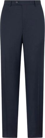 Brooks Brothers Comfortabele broek van een Virgin Wool-mix - Heren - Slim Fit Broeken - Blauw - M - Leer - Broeken