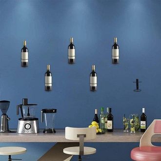 OEM Botellero De Pared - Soportes Met&aacute;licos Para Botellas - Exhibidor De Vino - Juego De Seis Piezas - 15x10x10cm - Negro