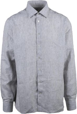 Borriello White/Beige Cotton Linen Shirt