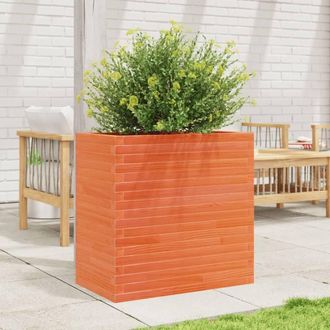 Berkfield Home Beautiful Garden Planter Wax Brown 70x40x68.5 cm Solid Wood Pine