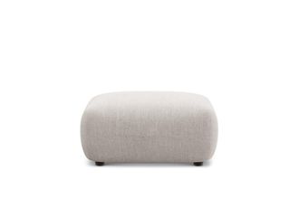 Castlery Auburn Ottoman Customized, Light Grey, Spill Resistant, Modular, Performance Linen Weave, Furniture Ottoman, Grey, Castlery