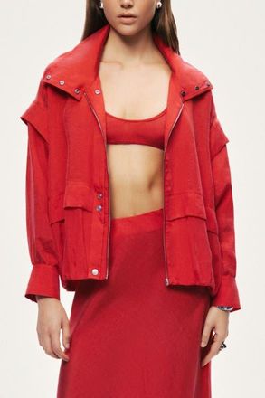 Nocturne Relaxed Zip Up Jacket in Red at Nordstrom, Size Medium