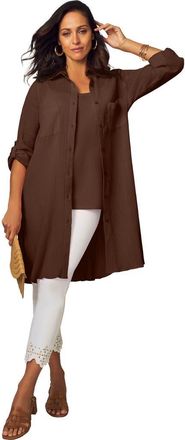 Jessica London Gauze Mega Tunic in Rich Brown at Nordstrom, Size 18