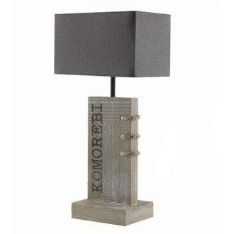 Onli Komorebi Lampada da Tavolo in Legno con Paralume E14, Grigio, 22 x 16 x h 48, legnostoffa - Onli