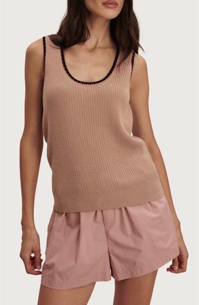 Varley Higson Cotton Knit Tank in Light Taupe at Nordstrom, Size X-Large