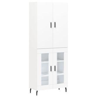 vidaXL Vidaxl - Aparador Alto Madera Contrachapada Blanco 69,5x34x180 Cm