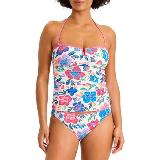 Tommy Bahama Tropi Flora Bandini Tankini Top in White at Nordstrom, Size X-Large