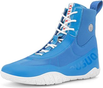 Generic Wrestling Boxing Boots for Men High Top Breathable Lightweight Non-Slip Competition Training Fitness Sneakers,Blue,6.5 UK
