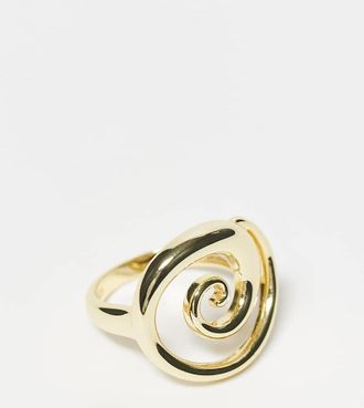 Seol + Gold Anello a spirale placcato in oro 18 kt